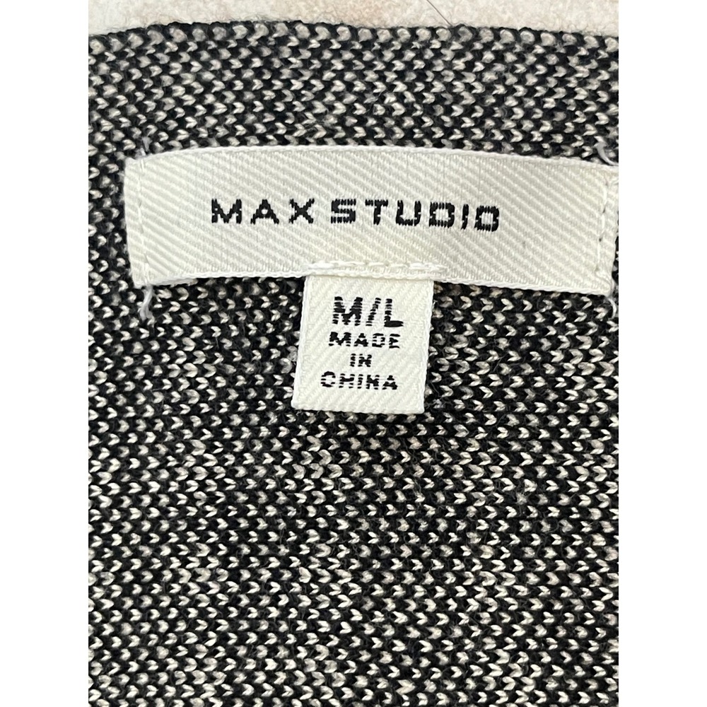 Max Studio Knit Skirt Women M/L Black White Diamond Geometric 9708614 Excellent - Picture 6 of 11